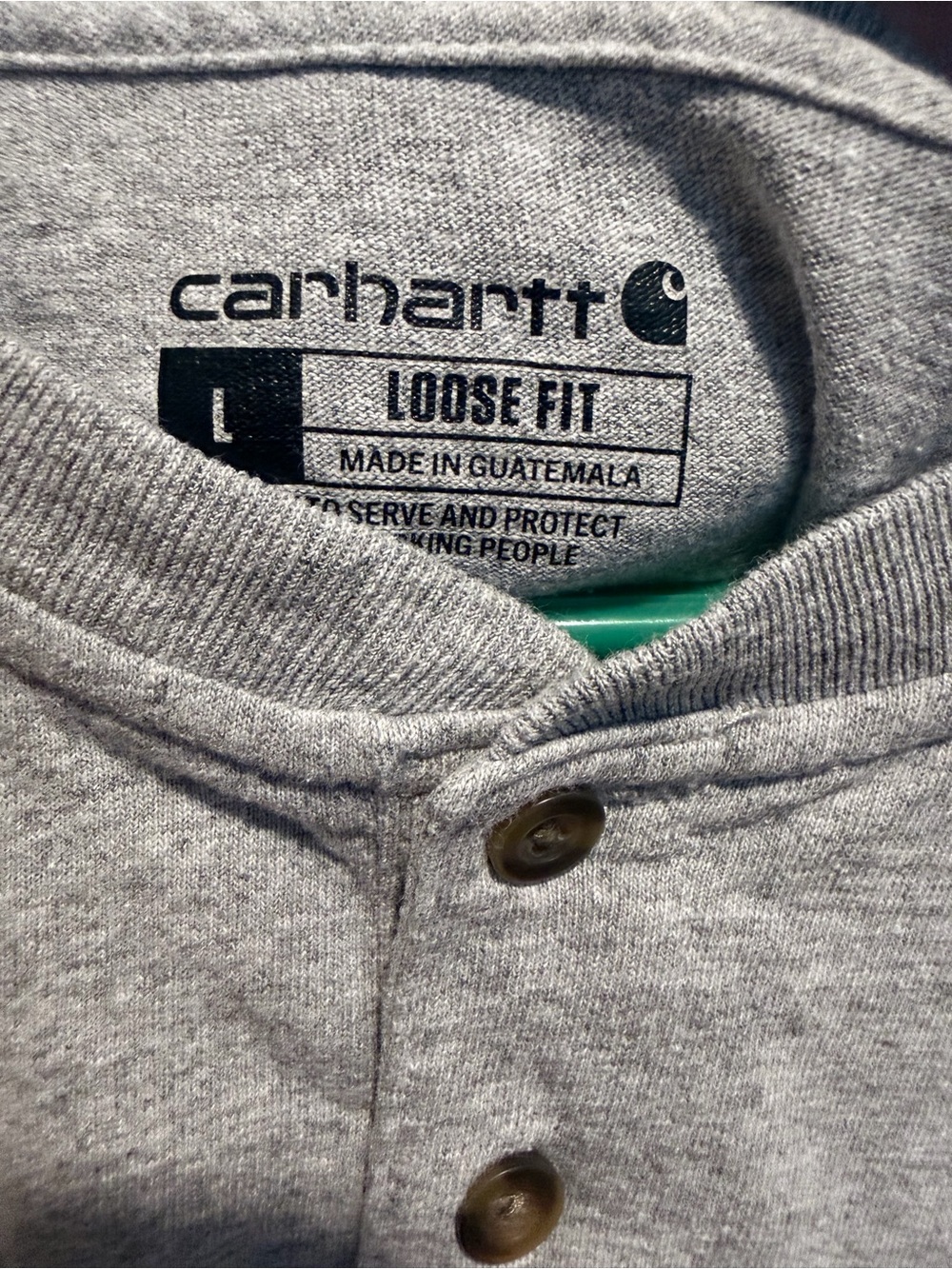Carhartt Heather Gray Short-Sleeve Henley Pocket Tee - Picture 3 of 4